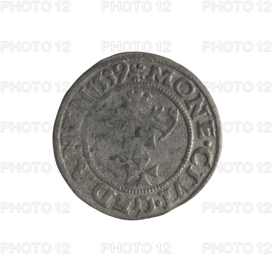 Gdansk szelag, Sigismund I the Old (King of Poland; 1506–1548). Obverse: Eagle of Royal Prussia; in