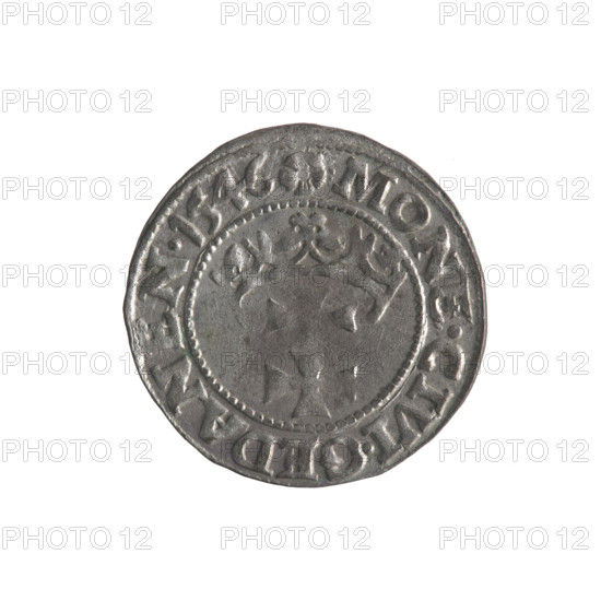 Gdansk szelag; Sigismund I the Old (King of Poland; 1506–1548). Obverse: Eagle of Royal Prussia; in