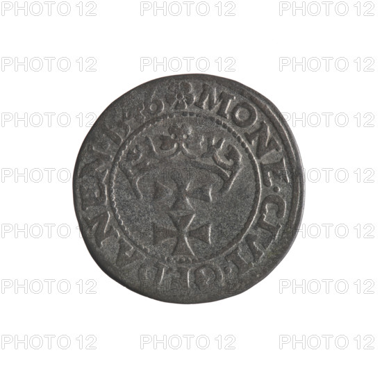 Gdansk szelag, Sigismund I the Old (King of Poland; 1506–1548). Obverse: Eagle of Royal Prussia; in