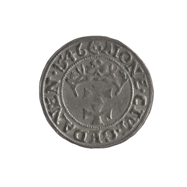 Gdansk szelag, Sigismund I the Old (King of Poland; 1506–1548). Obverse: Eagle of Royal Prussia; in