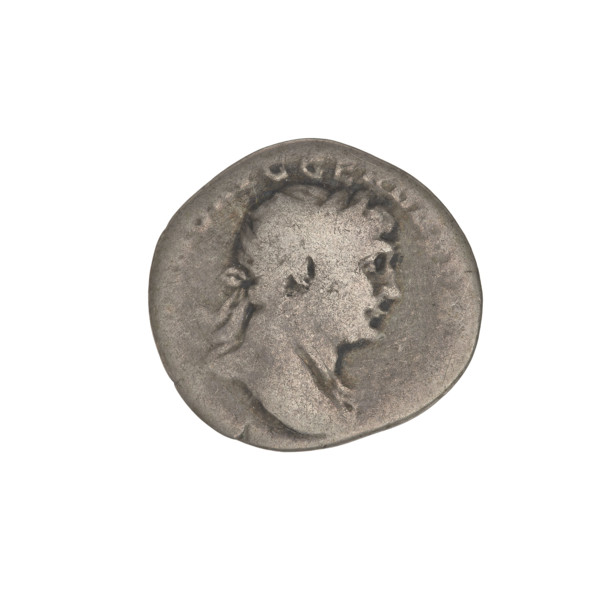 Denarius, Trajan (53–117; Roman emperor 98–117). Obverse: head of Trajan right, decorated with a