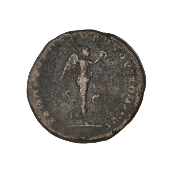 Trajan (53–117; Roman Emperor 98–117). Coin, Rome, 115–116. Weight 10.74 g. Obverse: head of Trajan