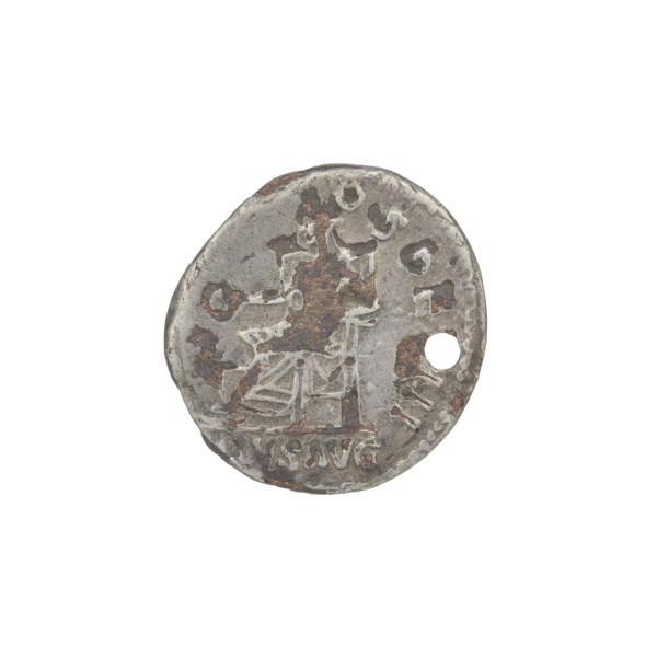 Subaeratus denarius, Trajan (53–117; Roman emperor 98–117). Obverse: Trajan's head facing right,