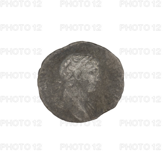 Denarius, Trajan (53–117; Roman emperor 98–117). Obverse: head of Trajan in laurel wreath facing