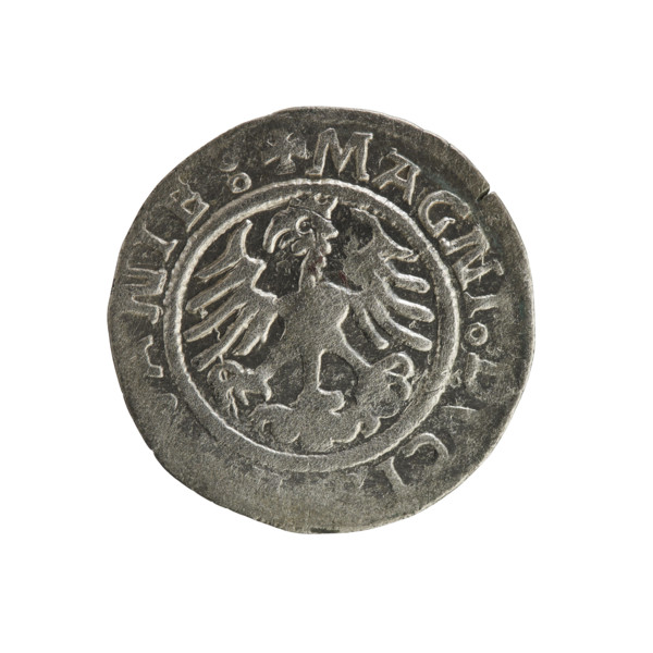 Lithuanian half-grosz, Sigismund I the Old (King of Poland; 1506–1548). Polish coin, Jagiellon