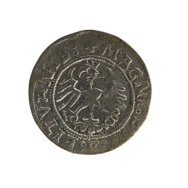 Lithuanian half-grosz, Sigismund I the Old (king of Poland; 1506–1548). R8 (rarity). Polish coin of