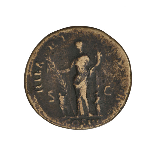 Dupondius, Hadrian (76–138; Roman Emperor 117–138). Obverse: head of Hadrian right wearing a