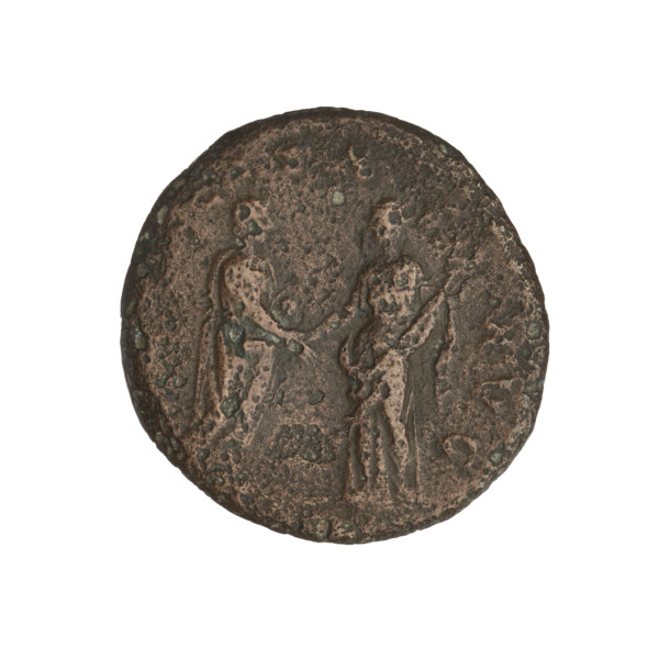Hadrian (76–138; Roman Emperor 117–138). Coin (weight 11.48 g), Rome, 134–138. Obverse: Bust of