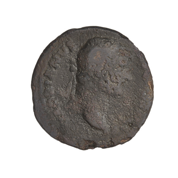 Hadrian (76–138; Roman emperor 117–138); obverse: bust of Hadrian with laurel wreath facing right;