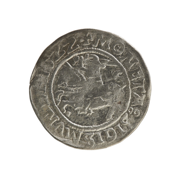 Lithuanian half-grosz, Sigismund I the Old (king of Poland; 1506–1548). Silver coin (half-grosz),