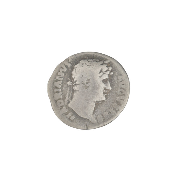 Denarius, Hadrian (76–138; Roman emperor 117–138). Obverse: head of Hadrian in laurel wreath facing