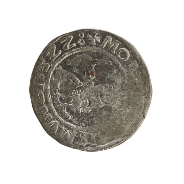 Lithuanian half-grosz, Sigismund I the Old (King of Poland; 1506–1548). Silver coin (half-grosz),