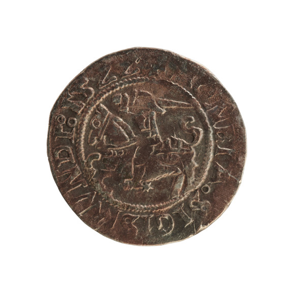 Lithuanian half-grosz, Sigismund I the Old (king of Poland; 1506–1548). Silver coin (half-grosz),