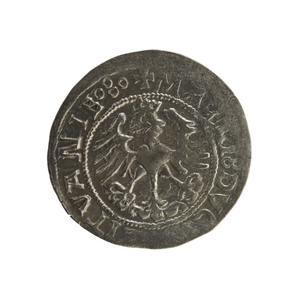 Lithuanian half-grosz, Sigismund I the Old (king of Poland; 1506–1548). Polish coin; Jagiellonian