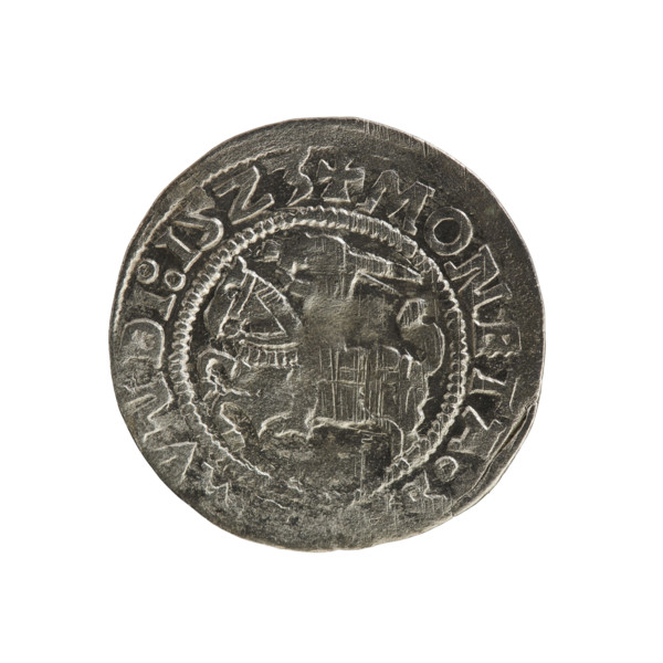 Lithuanian half-grosz, Sigismund I the Old (king of Poland; 1506–1548). Obverse: Pursuer (emblem of