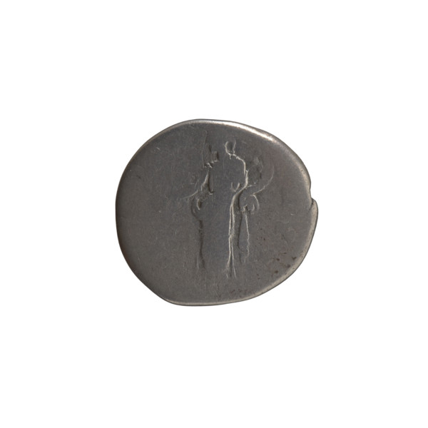 Denarius of Antoninus Pius (86–161; Roman emperor 138–161). Obverse: Head of Antoninus Pius in a