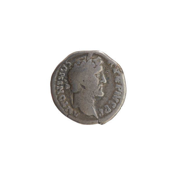Denarius, Antoninus Pius (86–161; Roman emperor 138–161) — obverse: Head of Antoninus Pius in a
