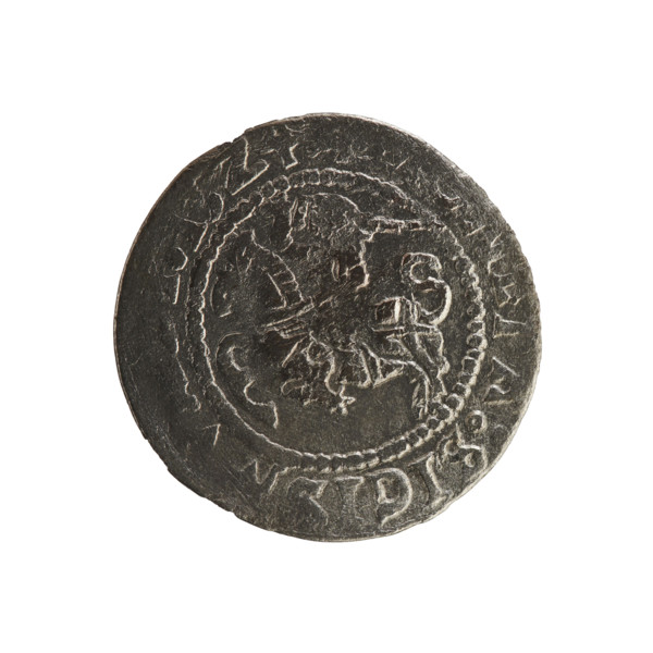 Lithuanian half-grosz, Sigismund I the Old (king of Poland; 1506–1548). Silver coin (half-grosz),