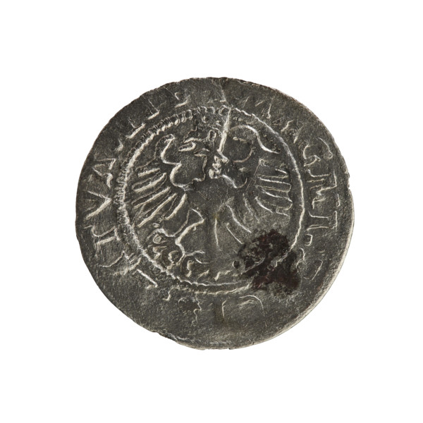 Lithuanian half-grosz, Sigismund I the Old (king of Poland; 1506–1548). Silver coin (half-grosz),