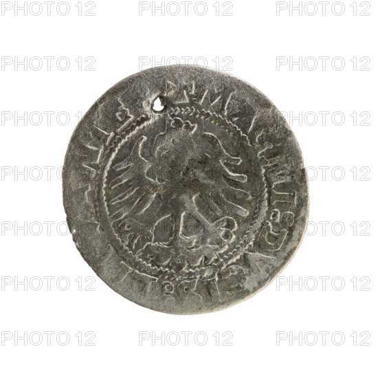 Lithuanian half-grosz, Sigismund I the Old (King of Poland; 1506–1548), 1524. Obverse: Pogon