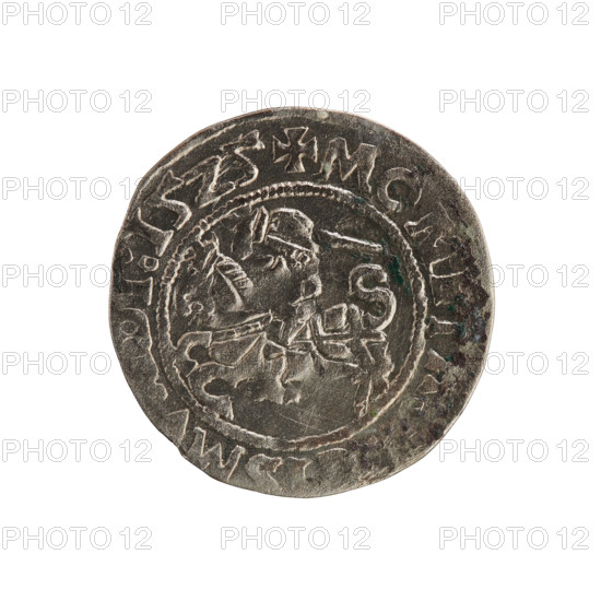 Lithuanian half-grosz, Sigismund I the Old (king of Poland; 1506–1548). Polish coin (Jagiellon