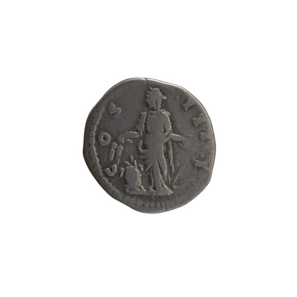 Denarius of Antoninus Pius (86–161; Roman emperor 138–161). Obverse: head of the emperor in a