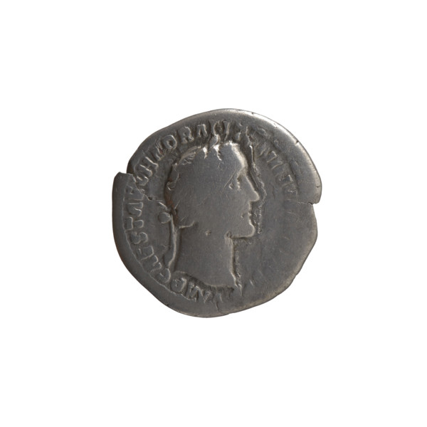 Denarius of Antoninus Pius (86–161; Roman emperor 138–161). Obverse: Head of Antoninus Pius in a