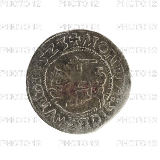 Lithuanian half-grosz, Sigismund I the Old (king of Poland; 1506–1548). R8 (rarity). Polish coin