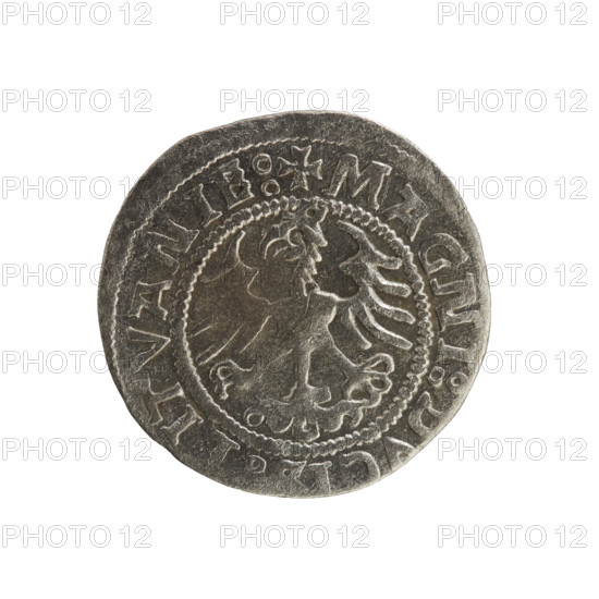 Lithuanian half-grosz, Sigismund I the Old (king of Poland; 1506–1548). Polish coin (Jagiellon