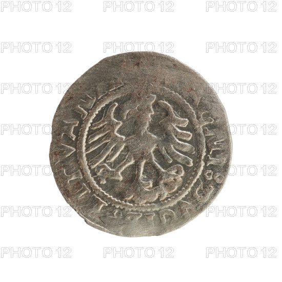 Lithuanian half-grosz, Sigismund I the Old (King of Poland; 1506–1548). Polish coin of the