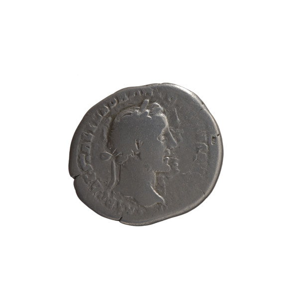 Denarius of Antoninus Pius (86–161; Roman emperor 138–161). Obverse: head of the emperor in a