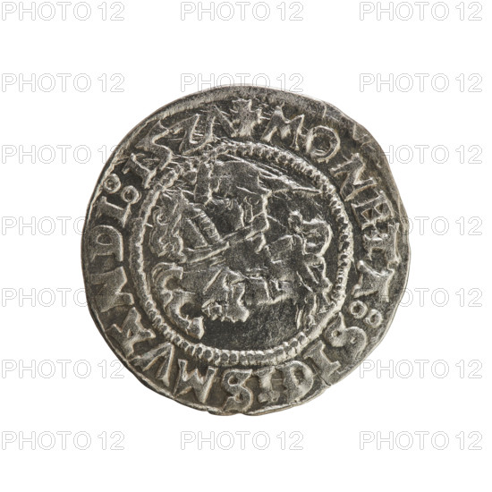 Lithuanian half-grosz, Sigismund I the Old (king of Poland; 1506–1548). Obverse: Pursuer