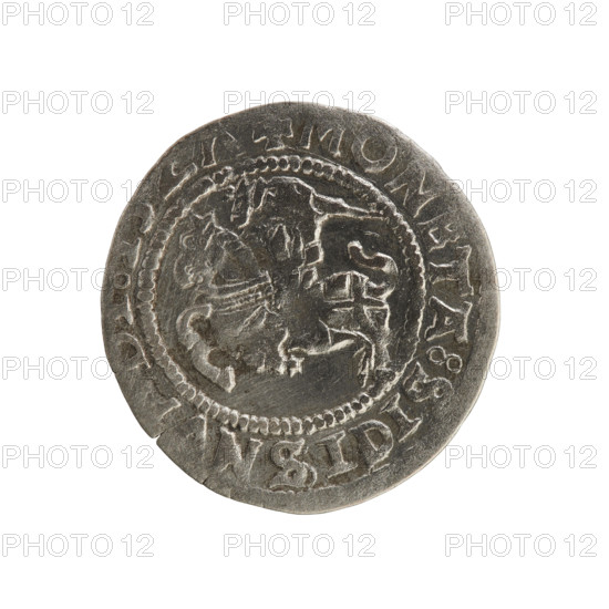 Lithuanian half-grosz, Sigismund I the Old (king of Poland; 1506–1548). Silver coin (half-grosz),