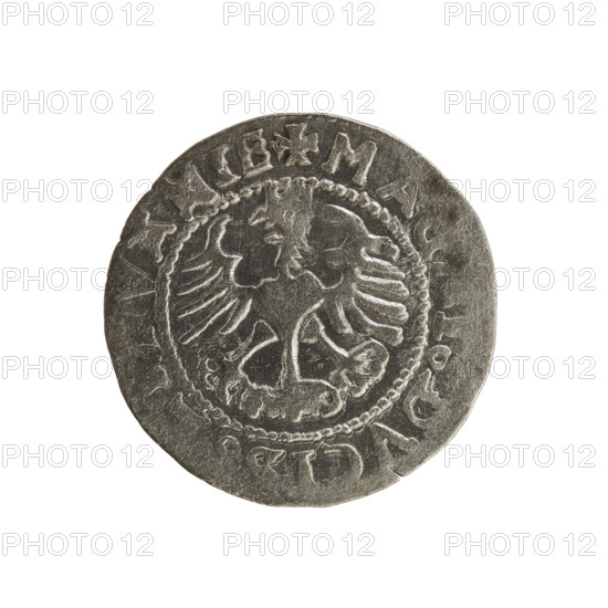Lithuanian half-grosz, Sigismund I the Old (king of Poland; 1506–1548). Polish coin (Jagiellon