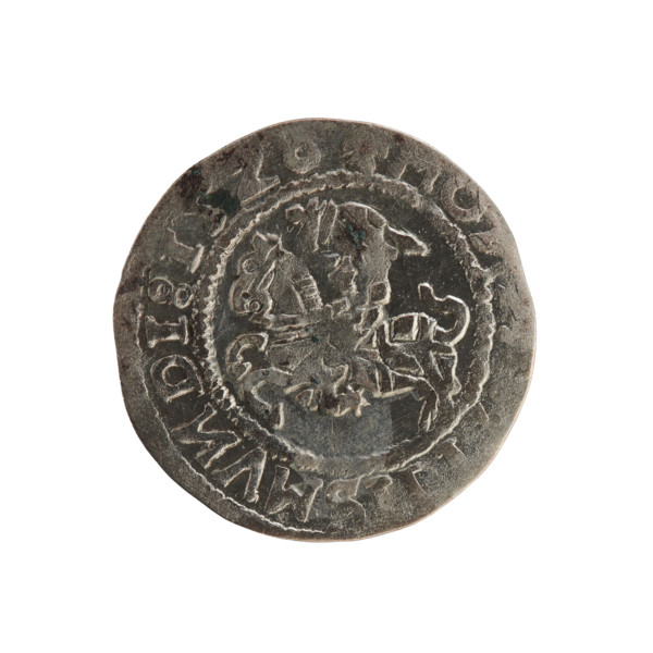 Lithuanian half-grosz, Sigismund I the Old (king of Poland; 1506–1548). Silver coin (half-grosz),