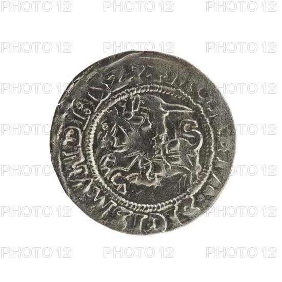 Lithuanian half-grosz, Sigismund I the Old (king of Poland; 1506–1548). Polish coin of the