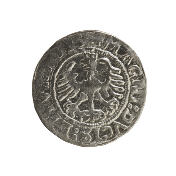 Lithuanian half-grosz, Sigismund I the Old (king of Poland; 1506–1548). Polish coin (Jagiellon