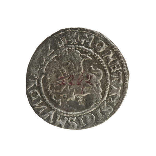 Lithuanian half-grosz, Sigismund I the Old (king of Poland; 1506–1548). Polish coin (1528), Grand