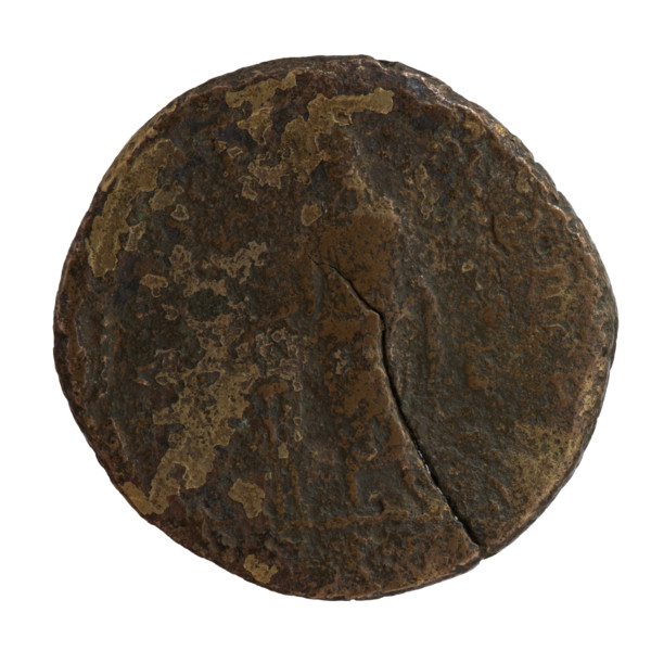 Sestertius, Antoninus Pius (86–161; Roman emperor 138–161) — obverse: head of the emperor with a