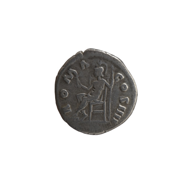 Denarius of Antoninus Pius (86–161; Roman emperor 138–161). Obverse: head of the emperor in a