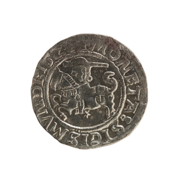 Lithuanian half-grosz, Sigismund I the Old (king of Poland; 1506–1548). Silver coin (half-grosz),