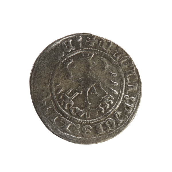 Lithuanian half-grosz of Sigismund I the Old (king of Poland, 1506–1548). Silver coin (half-grosz),
