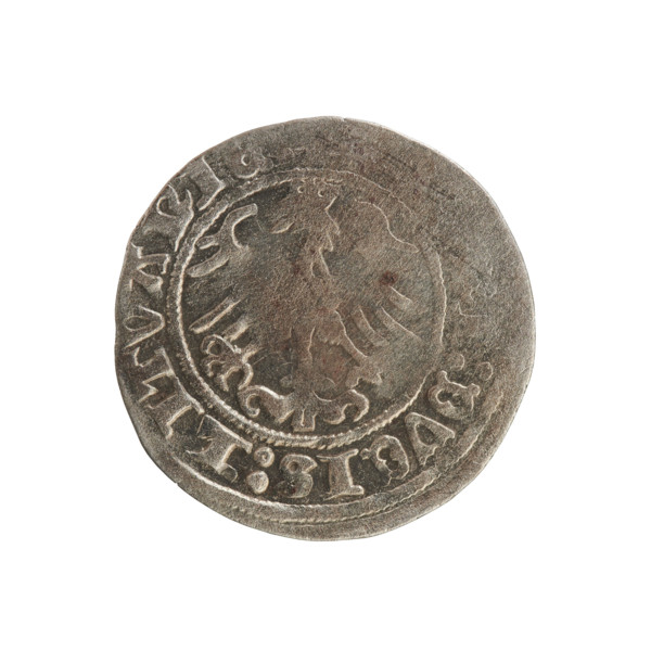 Lithuanian half-grosz, Sigismund I the Old (King of Poland; 1506–1548). Silver coin (half-grosz),