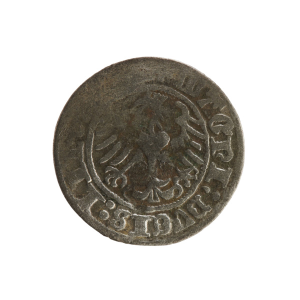 Lithuanian half-grosz, Sigismund I the Old (King of Poland; 1506–1548). Silver coin (half-grosz),