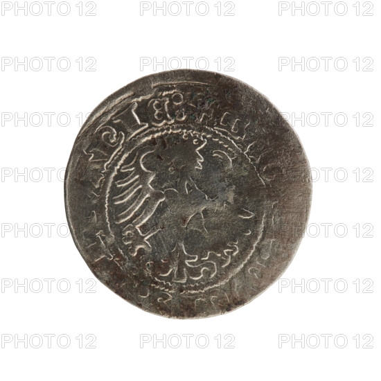 Lithuanian half-grosz, Sigismund I the Old (King of Poland; 1506–1548). Polish coin of the