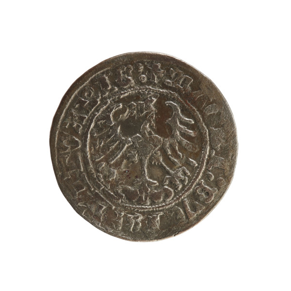 Lithuanian half-grosz, Sigismund I the Old (king of Poland; 1506–1548). Polish coin (Jagiellon