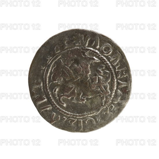 Lithuanian half-grosz, Sigismund I the Old (King of Poland; 1506–1548). Silver coin (half-grosz),