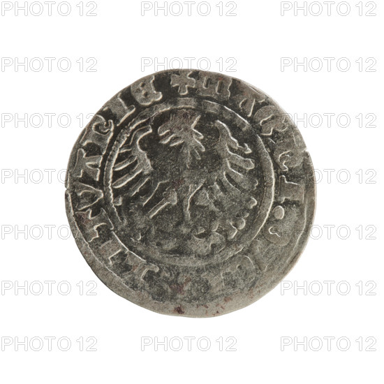 Lithuanian half-grosz, Sigismund I the Old (king of Poland; 1506–1548). Polish coin of the