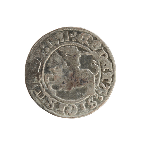 Lithuanian half-grosz, Sigismund I the Old (king of Poland; 1506–1548). Silver coin, 1511. Obverse: