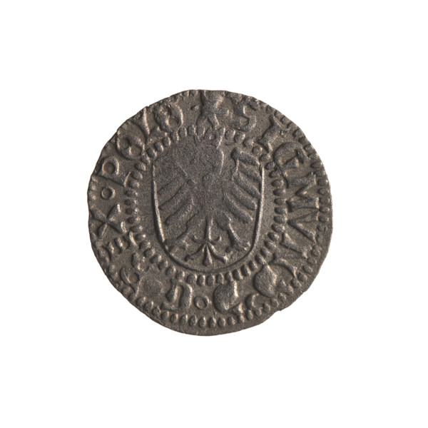 Gdansk szelag, Sigismund I the Old (King of Poland; 1506–1548). Polish coin (1524). Obverse: